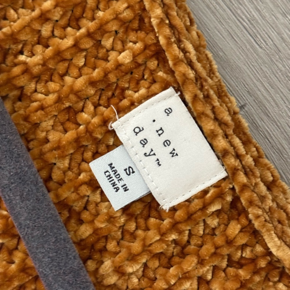 A New Day Mustard Chenille Sweater β Size S π - Picture 3 of 4